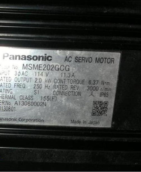 MSME202GCG   panasonic AC servo motor 2kw